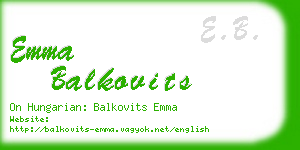 emma balkovits business card